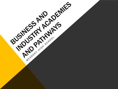 BUSINESS AND INDUSTRY ACADEMIES AND PATHWAYS MCADORY HIGH SCHOOL.