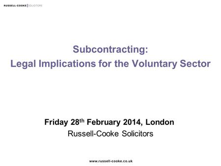 Legal Implications for the Voluntary Sector