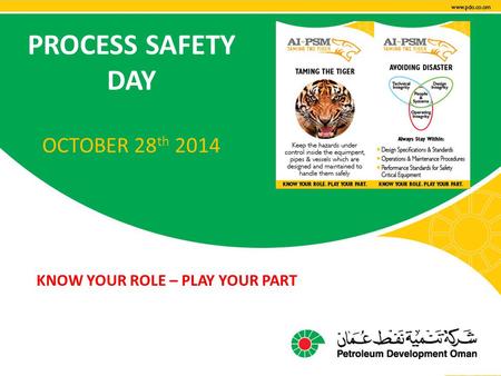PROCESS SAFETY DAY OCTOBER 28th 2014