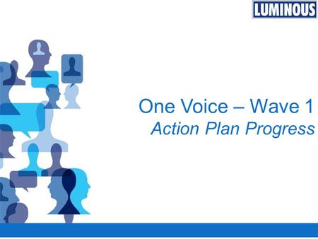 One Voice – Wave 1 Action Plan Progress.