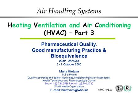 Heating Ventilation and Air Conditioning (HVAC) – Part 3