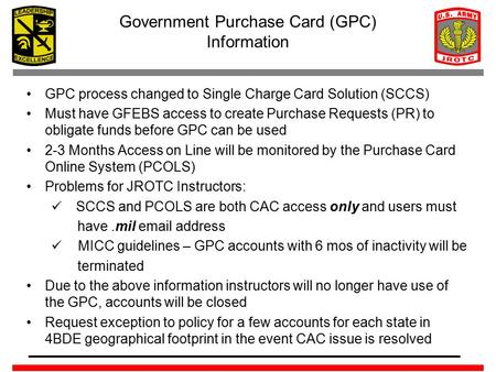 Government Purchase Card (GPC) Information
