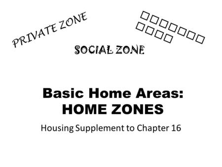 Basic Home Areas: HOME ZONES