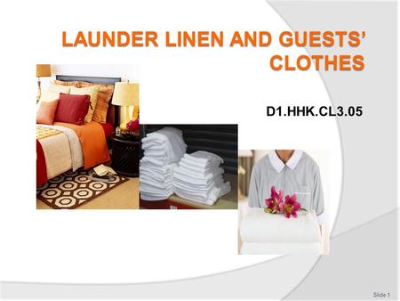LAUNDER LINEN AND GUESTS’ CLOTHES