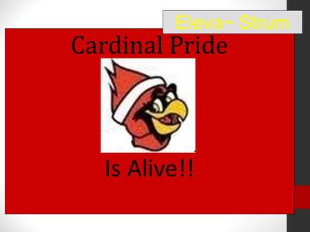 Cardinal Pride Is Alive!! Eleva~ Strum. Be Responsible Be Respectful Be Safe PBIS.