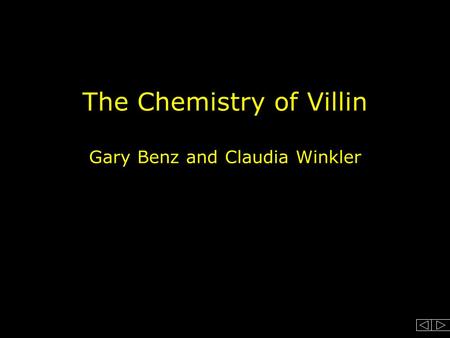 The Chemistry of Villin Gary Benz and Claudia Winkler.