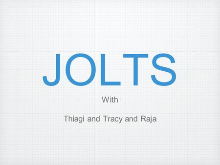 JOLTS With Thiagi and Tracy and Raja SAY IT IN SEQUENCE 2.