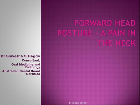 Forward head posture – a pain in the neck