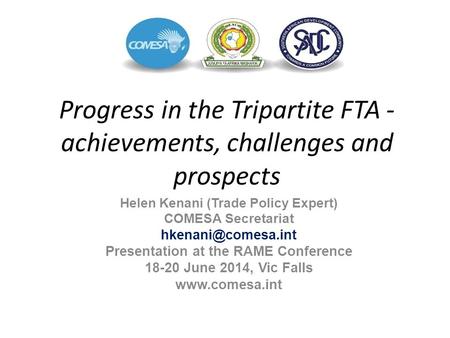 Helen Kenani (Trade Policy Expert) Presentation at the RAME Conference
