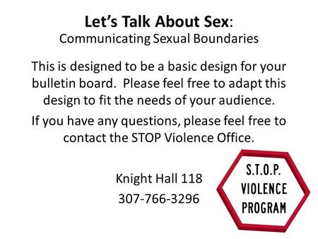 Let’s Talk About Sex: Communicating Sexual Boundaries