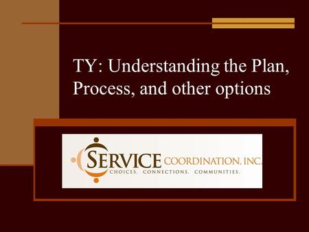 TY: Understanding the Plan, Process, and other options.