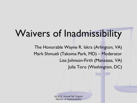 Waivers of Inadmissibility