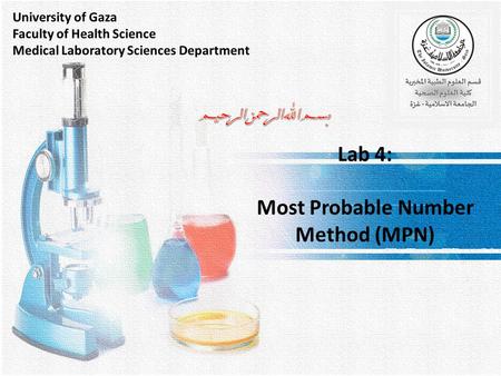 Lab 4: Most Probable Number Method (MPN)