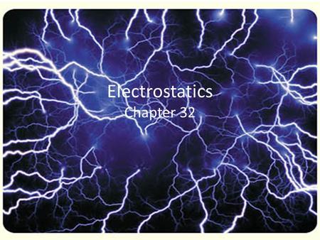Electrostatics Chapter 32. Electrical forces arise from particles in atoms Electrons are attracted to protons. This holds electrons in orbits around the.