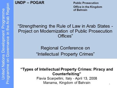 “Types of Intellectual Property Crimes: Piracy and Counterfeiting”