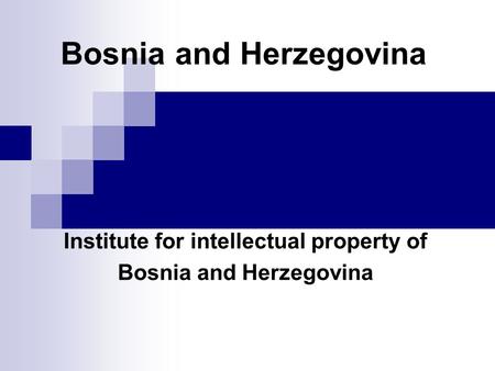 Institute for intellectual property of Bosnia and Herzegovina.