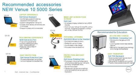 Recommended accessories NEW Venue Series
