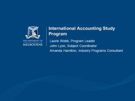 International Accounting Study Program
