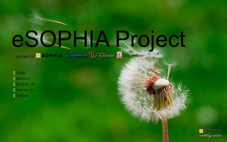 ESOPHIA Project a project of about us what we do how we do contact credo Villa Wellmer.