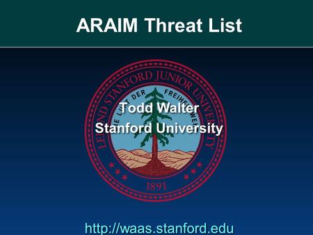 Todd Walter Stanford University