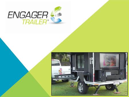 All-terrain Self-powered Dust, moisture and water proof Multimedia centre Catering module Carpeted storage Pull out awnings on all sides Patent pending.