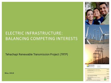May 2013 Tehachapi Renewable Transmission Project (TRTP)