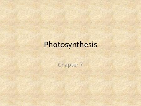 Photosynthesis Chapter 7. Photosynthesis In photosynthesis, organisms trap radiant energy from sunlight and convert it into the energy of chemical bonds.