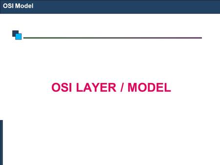 OSI Model OSI LAYER / MODEL.