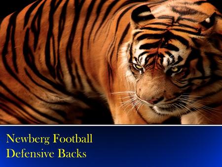 Newberg Football Defensive Backs. A Newberg DB is F.I.E.R.C.E. Fantastic Feet & Hips Intelligent Excellent Eyes Resilient Communicative Extremely Aggressive.