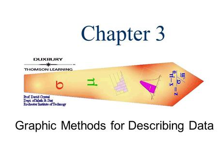 Chapter 3 Graphic Methods for Describing Data. 2 Basic Terms  A frequency distribution for categorical data is a table that displays the possible categories.