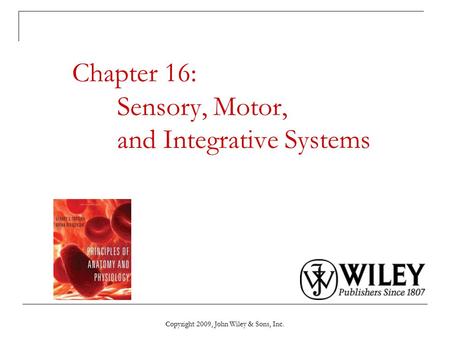 Chapter 16: Sensory, Motor, and Integrative Systems