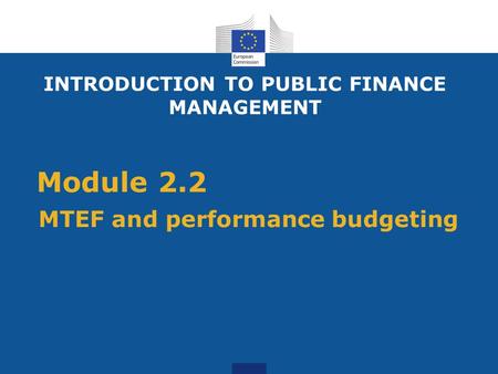 MTEF and performance budgeting