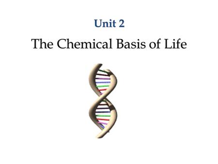 Unit 2 The Chemical Basis of Life. Key Words and Concepts Element Element Atom Atom Compounds Compounds Molecule Molecule Ions Ions Acid and base Acid.
