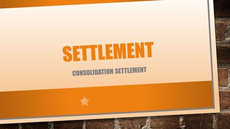 consolidation settlement
