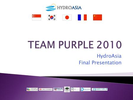 HydroAsia Final Presentation. 2010 team Purple Reducing Flood Damage by Increasing Green Area.