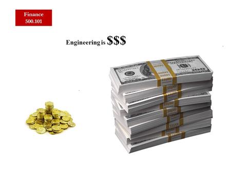 Finance 500.101 Engineering is $$$. Finance 500.101 A dollar today is worth more than a dollar tomorrow: Compound Interest P 0 = principal 0 time units.