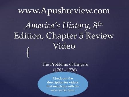 America’s History, 8th Edition, Chapter 5 Review Video