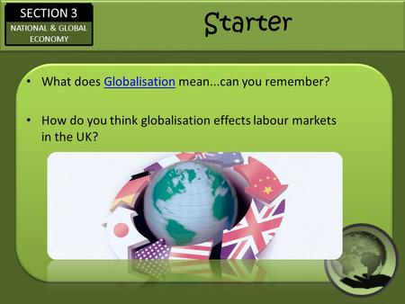 Starter What does Globalisation mean...can you remember?
