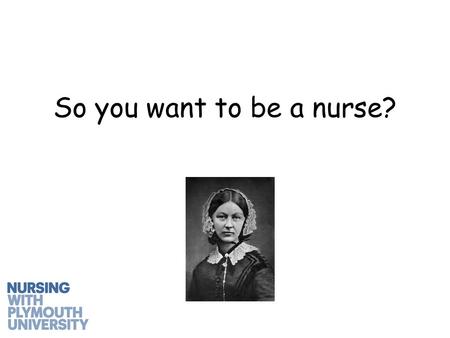 So you want to be a nurse?. What is a nurse? No really. What is a nurse?