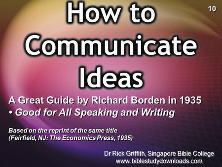 How to Communicate Ideas
