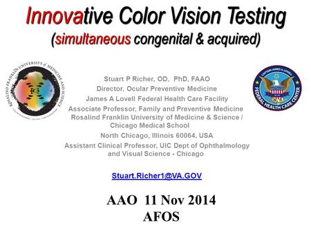 Innovative Color Vision Testing (simultaneous congenital & acquired)