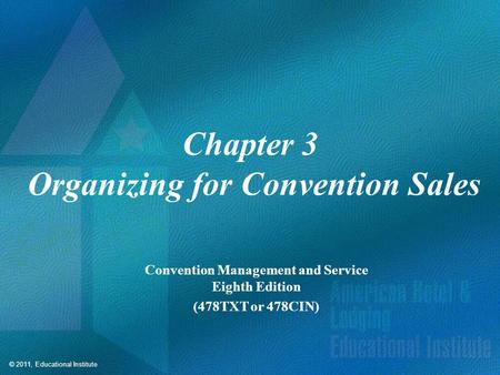 Competencies for Organizing for Convention Sales