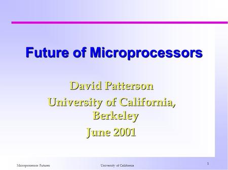 Future of Microprocessors