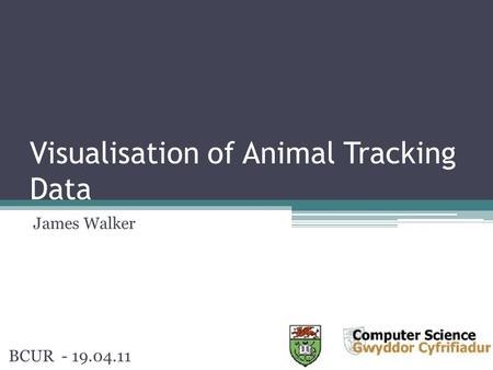 Visualisation of Animal Tracking Data James Walker BCUR - 19.04.11.