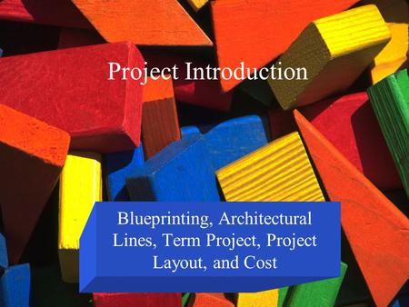 Project Introduction Blueprinting, Architectural Lines, Term Project, Project Layout, and Cost.