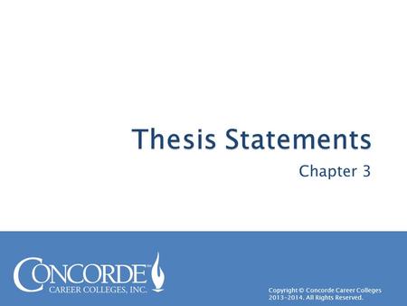 Thesis Statements Chapter 3.