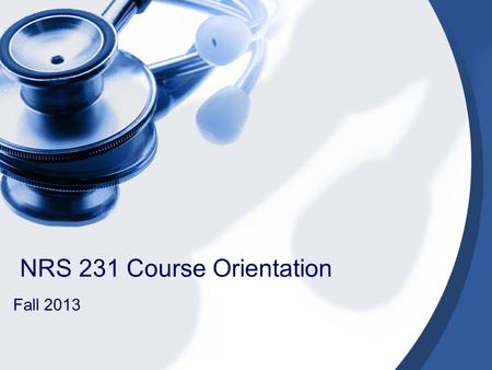 NRS 231 Course Orientation