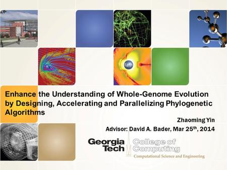 Enhance the Understanding of Whole-Genome Evolution by Designing, Accelerating and Parallelizing Phylogenetic Algorithms Zhaoming Yin Advisor: David A.
