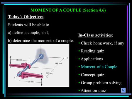 MOMENT OF A COUPLE (Section 4.6)