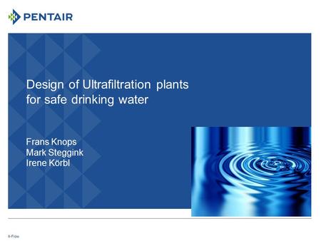Contents Introduction Ultrafiltration Designing an UF system